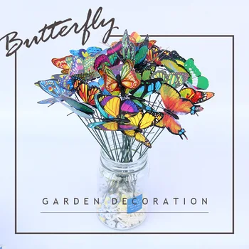 3D PVC Simulácia Butterfly Vonkajší Záhradný Dekoratívny Tvorivé Záhradníctvo Rozloženie Factory Simulácia Vloženie Pól Motýľ