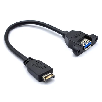 USB 3.2 Gen2 Predný Panel Skrutku Namontujte Predlžovací Kábel 10Gbps 20kolíkový TYP-E na USB3.1 TYP-Žena/Muž Konektor Extensor Adaptér