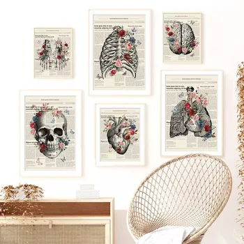 Nordic Lebky Ľudských Štruktúra nástenná maľba Nemocnice, Kliniky Lekárskej fakulty Dekorácie Plagáty a vzory, Moderné Umenie, Nástenné Dekorácie