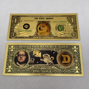 Krásne WOW Gold Plated Dogecoin Zlato, Bankovky a Roztomilý Dogcoin Vzor Psa so suvenírmi Kolekcia Dary