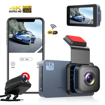 Pomlčka Cam pre Autá Predné a Zadné 4K Dash Cam WIFI Auta Dvr parkovacia Kamera pre Vozidla videorekordér Black Box Auto Accsesories