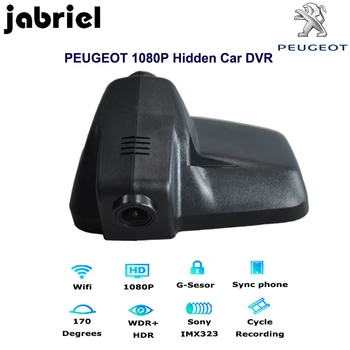 Jabriel Auto HD 1080P wifi dash cam skryté auta dvr dual objektívom, spätné kamery video rekordér pre 2015 2016 2017 2018 PEUGEOT 408