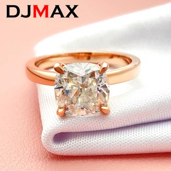 DJMAX Zriedkavé 2ct Vankúš Rez Moissanite Prstene Pre Ženy Kvalitné Originálne 925 Sterling Silver Lady Diamond Krúžky Nové 2023