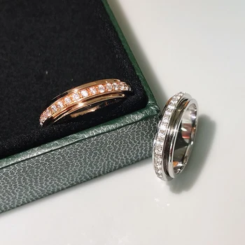 Čistý 925 sterling silver hot značky luxusné šperky pre mužov a ženy zásnubný prsteň ring Lesklé prsteň snubný prsteň, šperky darček