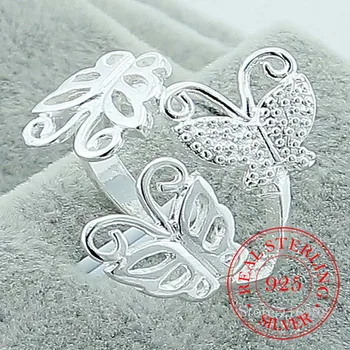 925 Sterling Silver Tri Motýľ Krúžok Pre Ženy, Svadobné Zapojenie Party Fashion Kúzlo Šperky